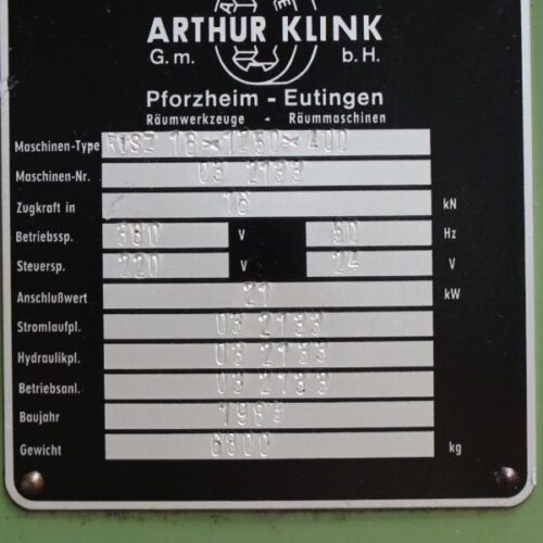 KOM 138_Arthur_klink_RISZ_16_1250_raeumen_maschine_broaching_machine_wiemers_ag_raeummaschinen_used_machines